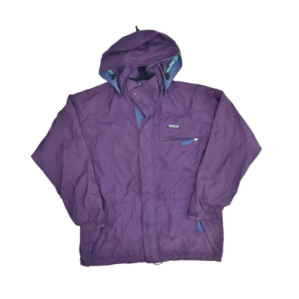 Vintage Patagonia Jacket Womens S Purple Full Zip Hooded Lightweight Windbreaker